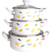 Ensemble de cuisine émaillée et casserole émaillée 3PCS 16-20cm